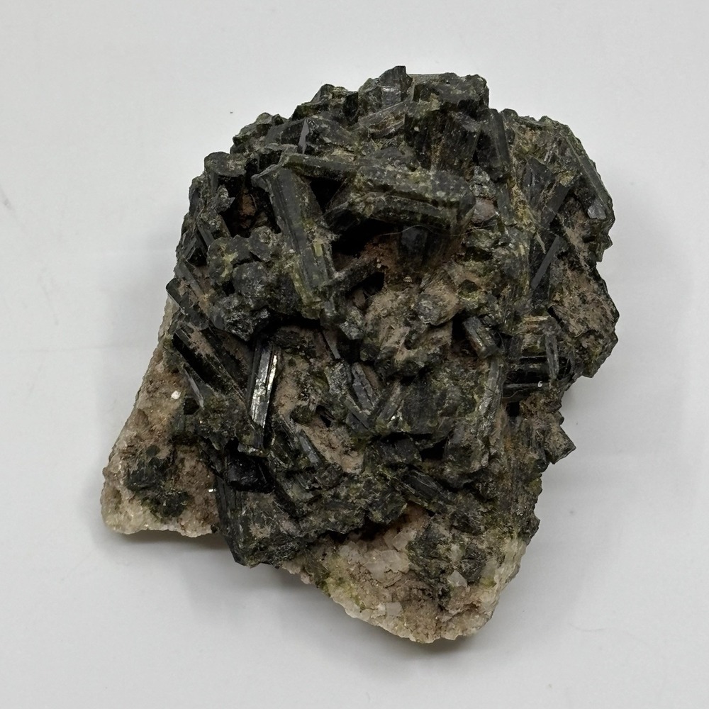 Natural‎ Green Tourmaline Clustered Crystals On Matrix Specimen 135g